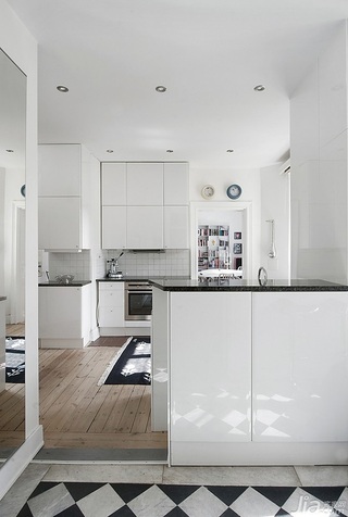 混搭风格公寓白色富裕型120平米厨房橱柜海外家居
