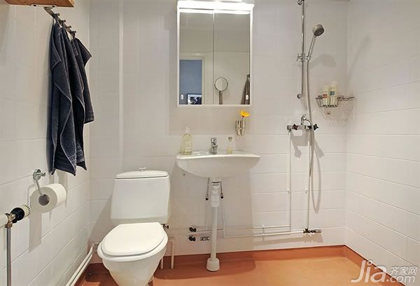 一居室装修,经济型装修,北欧风格,海外家居,卫生间,洗手台,马桶