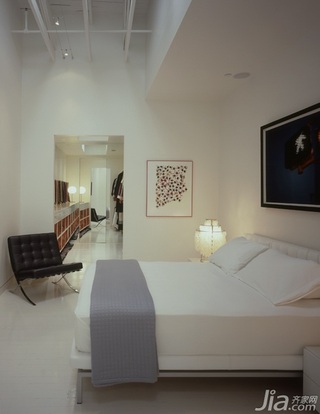 简约风格别墅时尚白色富裕型卧室床海外家居