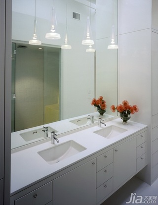 简约风格别墅时尚白色富裕型卫生间洗手台海外家居