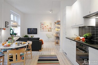 宜家风格小户型黑白经济型40平米厨房橱柜海外家居