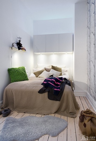 宜家风格小户型简洁白色经济型40平米卧室床海外家居