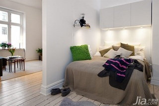 宜家风格小户型简洁白色经济型40平米卧室床海外家居