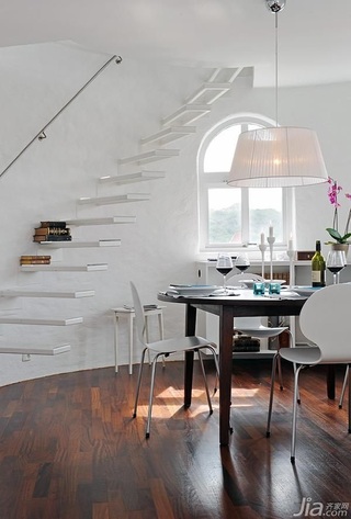 简约风格公寓经济型110平米餐厅楼梯餐桌海外家居