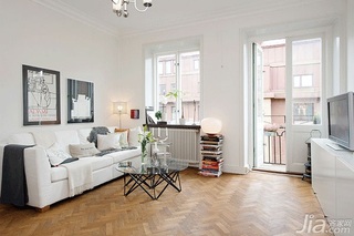 宜家风格小户型小清新白色经济型60平米客厅沙发背景墙沙发海外家居