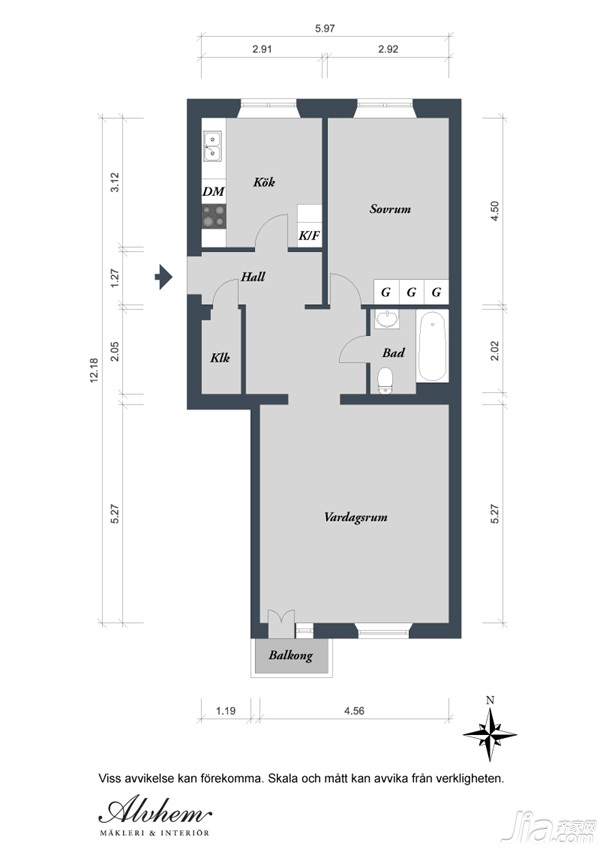 小户型装修,60平米装修,经济型装修,宜家风格,海外家居,户型图