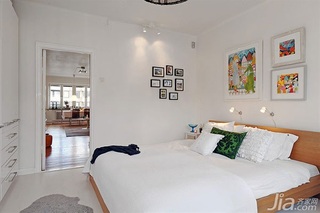 宜家风格小户型白色经济型卧室卧室背景墙床海外家居