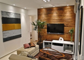简约风格公寓富裕型110平米电视背景墙茶几海外家居