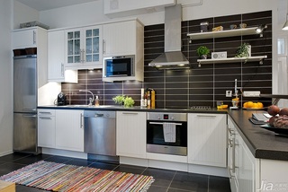 北欧风格公寓富裕型厨房海外家居