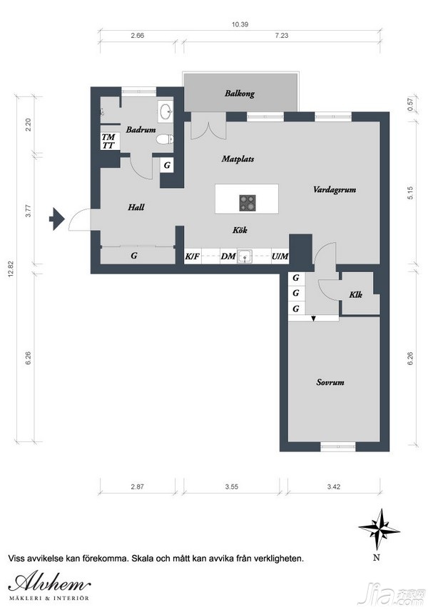 二居室装修,经济型装修,北欧风格,海外家居,户型图