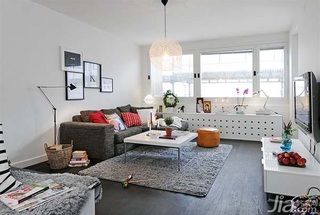 北欧风格公寓90平米客厅沙发海外家居