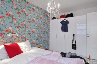 北欧风格公寓90平米卧室卧室背景墙衣柜海外家居