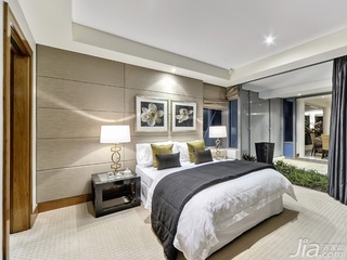 混搭风格别墅富裕型130平米卧室床海外家居