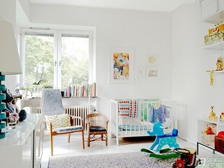 北欧风格二居室可爱经济型儿童房背景墙儿童床海外家居