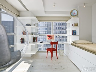 混搭风格公寓富裕型130平米卧室地台书架海外家居