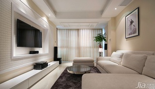 简约风格二居室大气米色15-20万90平米客厅电视背景墙电视柜婚房家居图片