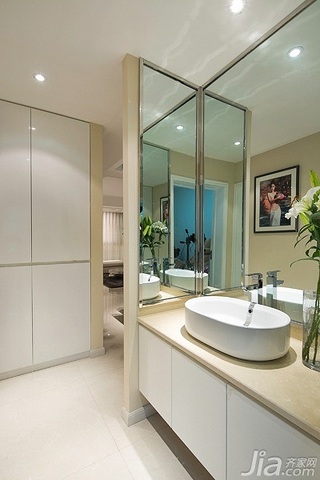 简约风格二居室15-20万90平米卫生间洗手台婚房家装图片