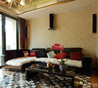 东南亚风格别墅富裕型客厅沙发背景墙沙发图片