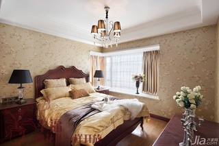 新古典风格公寓富裕型130平米卧室卧室背景墙床效果图