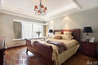 新古典风格公寓富裕型130平米卧室吊顶床图片