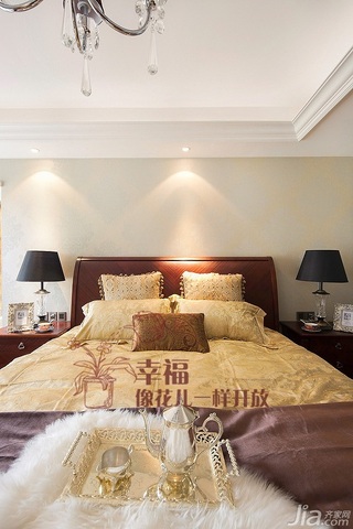 新古典风格公寓富裕型130平米卧室吊顶床效果图