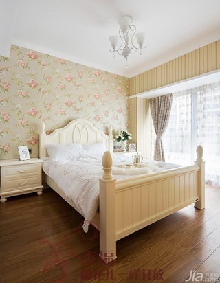 新古典风格公寓梦幻富裕型130平米卧室卧室背景墙床效果图