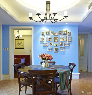 混搭风格公寓富裕型130平米餐厅照片墙餐桌效果图