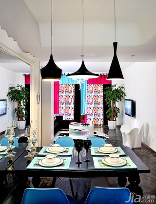 混搭风格公寓富裕型90平米餐厅餐桌效果图