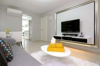 简约风格公寓富裕型90平米客厅电视背景墙电视柜图片