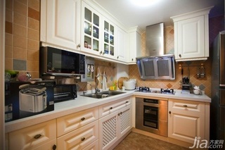 混搭风格公寓富裕型70平米厨房橱柜安装图