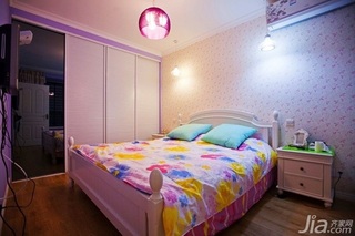 混搭风格公寓富裕型70平米卧室卧室背景墙床效果图