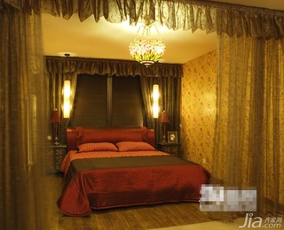 东南亚风格公寓富裕型120平米卧室卧室背景墙床效果图