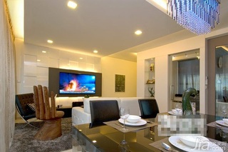 简约风格公寓富裕型100平米客厅电视背景墙设计图纸
