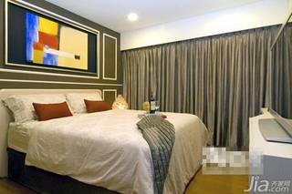 简约风格公寓富裕型100平米卧室卧室背景墙床效果图