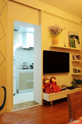 简约风格公寓经济型50平米客厅电视柜效果图