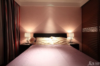 混搭风格公寓富裕型卧室卧室背景墙床图片