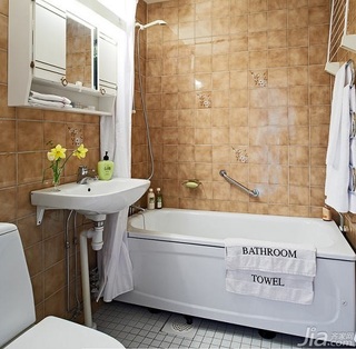 欧式风格二居室富裕型卫生间洗手台图片