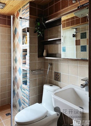 混搭风格三居室富裕型110平米卫生间设计图纸