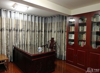 中式风格复式富裕型140平米以上书房吊顶书桌效果图