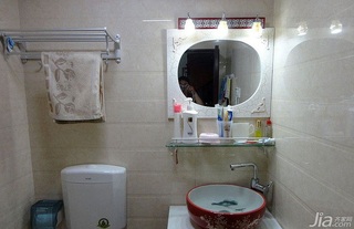 中式风格复式富裕型140平米以上卫生间洗手台图片