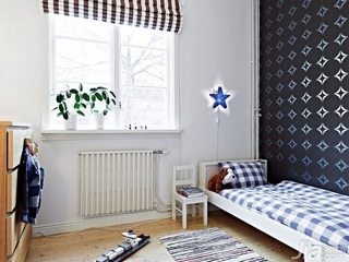 混搭风格二居室经济型儿童房卧室背景墙床效果图