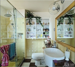 田园风格四房富裕型110平米卫生间浴室柜效果图