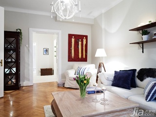 欧式风格一居室富裕型50平米客厅沙发背景墙沙发效果图