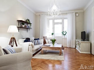 欧式风格一居室富裕型50平米客厅沙发背景墙沙发效果图