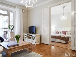 欧式风格一居室富裕型50平米客厅茶几效果图