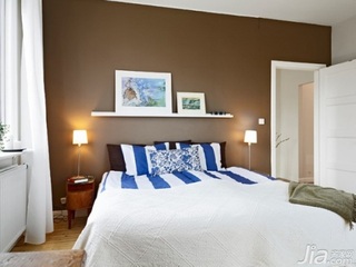 田园风格公寓富裕型卧室卧室背景墙床效果图