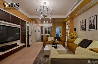 巫小伟简约风格三居室富裕型130平米客厅设计图纸