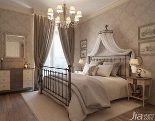 欧式风格二居室富裕型卧室卧室背景墙床图片