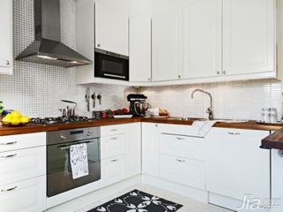 简约风格二居室白色富裕型60平米厨房橱柜效果图