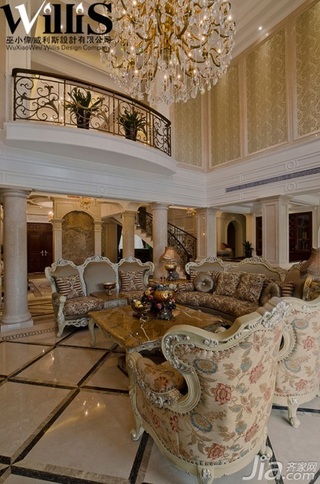 欧式风格别墅豪华型140平米以上客厅背景墙沙发效果图